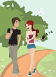 walking couple vector