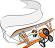 Vektor: Vector cartoon biplane with blank banner Vector cartoon biplane with blank banner