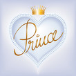 Prince-Herzrahmen mit Perlen und Krone