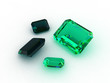 Wonderful turquoise emeralds on isolated background Wonderful turquoise emeralds on isolated background