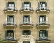 Facade of a house in Barcelona, Spain