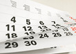 Close up a calendar page