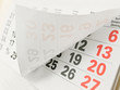 Close up a calendar page