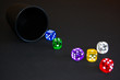 Dice and a glass