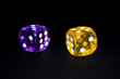 Dice purple and yellow 2