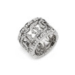 White gold pattern ring with white diamonds for gift or marriage