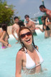 Woman at a swimming pool