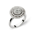 White gold ring with white diamonds for gift or marriage