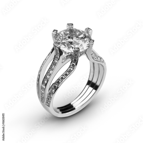 Photo: White gold ring with white diamonds_5 White gold ring with white diamonds_5