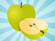Apple whole and half illustration