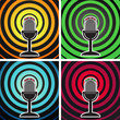 Vector set of retro microphone posters