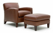 Leather Chair with Ottoman