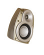 Gold acoustic system isolated over white