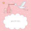 Baby girl arrival announcement card