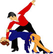 vector - latina dancers isolated on background