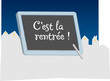 ardoise avec maison