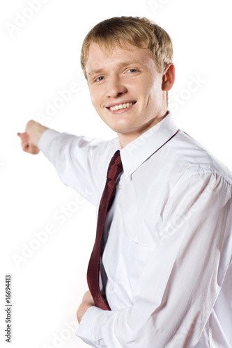 Foto: Young student or businessman making a presentation Young student or businessman making a presentation