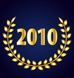 2010 in a gold laurel crown