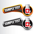 pill bottle on tilted banners