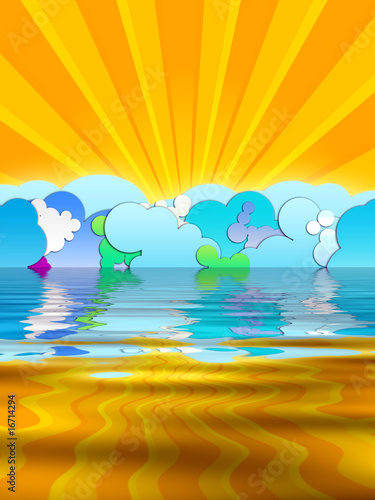 cartoon sun rays. Sun Rays and Cartoon Clouds © Vidady #16714294. Sun Rays and Cartoon Clouds