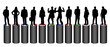 Illustration of flags and people