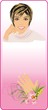 Manicure. Flowers and portrait of beautiful woman. Vector Manicure. Flowers and portrait of beautiful woman. Vector