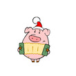 Piggy play accordion while celebrating New Year