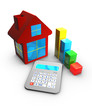 calculator and house