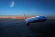 Airplane in the sky at night