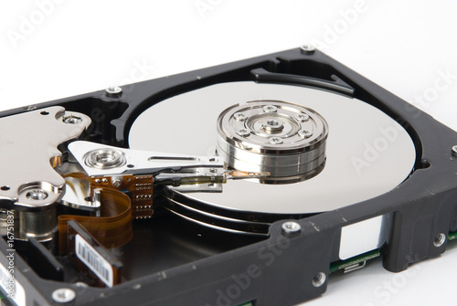 Photo: Hard disk drive - magnetic heads Hard disk drive - magnetic heads