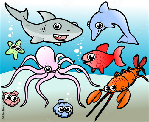 cartoon ocean animals