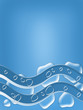 Blue gradient background with wave graphics and liquid drops Blue gradient background with wave graphics and liquid drops