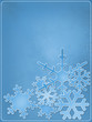 Blue snowflakes on frosted blue background Blue snowflakes on frosted blue background