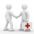 doctor and patient on white background. Isolated 3D image doctor and patient on white background. Isolated 3D image