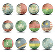 asia, australia and oceania flags set - part 3
