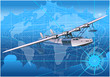 Vector retro seaplane
