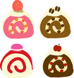 Fancy swiss roll cakes