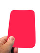 Red card with the referee sending some one off