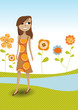 Chica en naturaleza ecologia