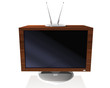 Rétro TV design 50 plaqué bois