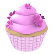 Pink flower cupcake- 3d computer generated Pink flower cupcake- 3d computer generated