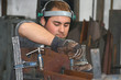 trabajador en el hierro