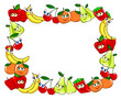 Cornice colorata con frutta
