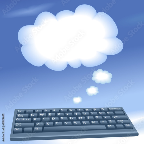 Images Cloud Computing on Photo  Cloud Computing Computer Keyboard Speech Bubble Clouds