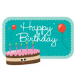 Isolated birthday cake and sign Isolated birthday cake and sign