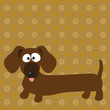 Vector: Dachshund (hot dog) & background Dachshund (hot dog) & background