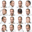 Sixteen facial expressions of a man Sixteen facial expressions of a man