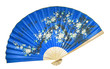 blue Chinese fan on the white background blue Chinese fan on the white background