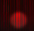 Deep Red Curtain With Small Spot Bottom