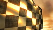 (1115) Checkered Race Flag and Sunset Blowing in Wind